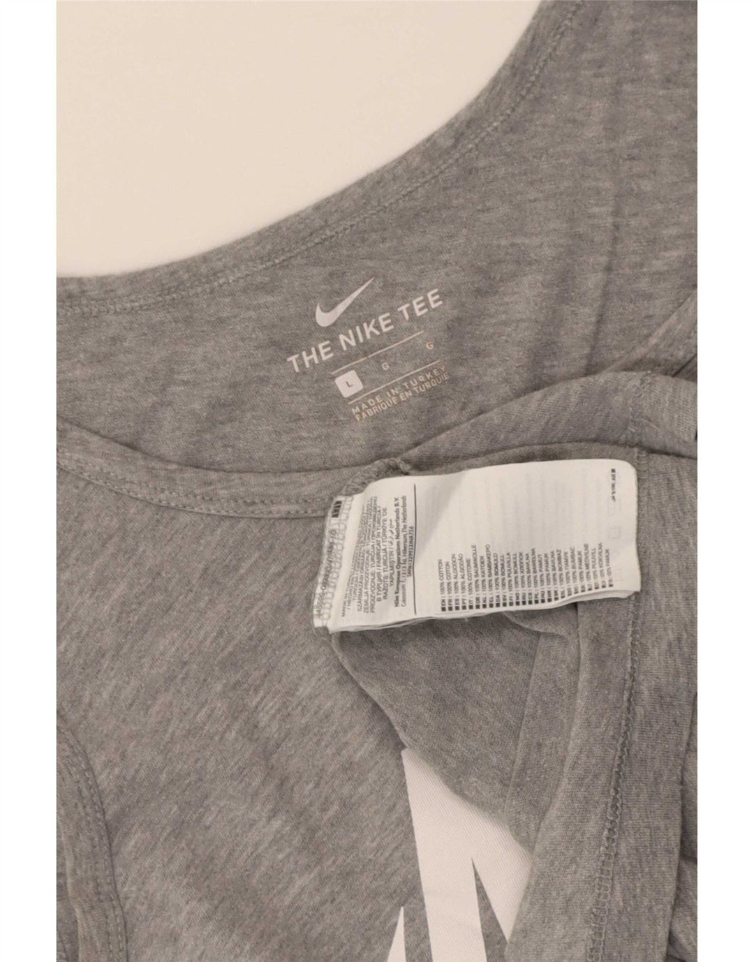 Canotta grafica Nike da uomo, grande, in cotone grigio
