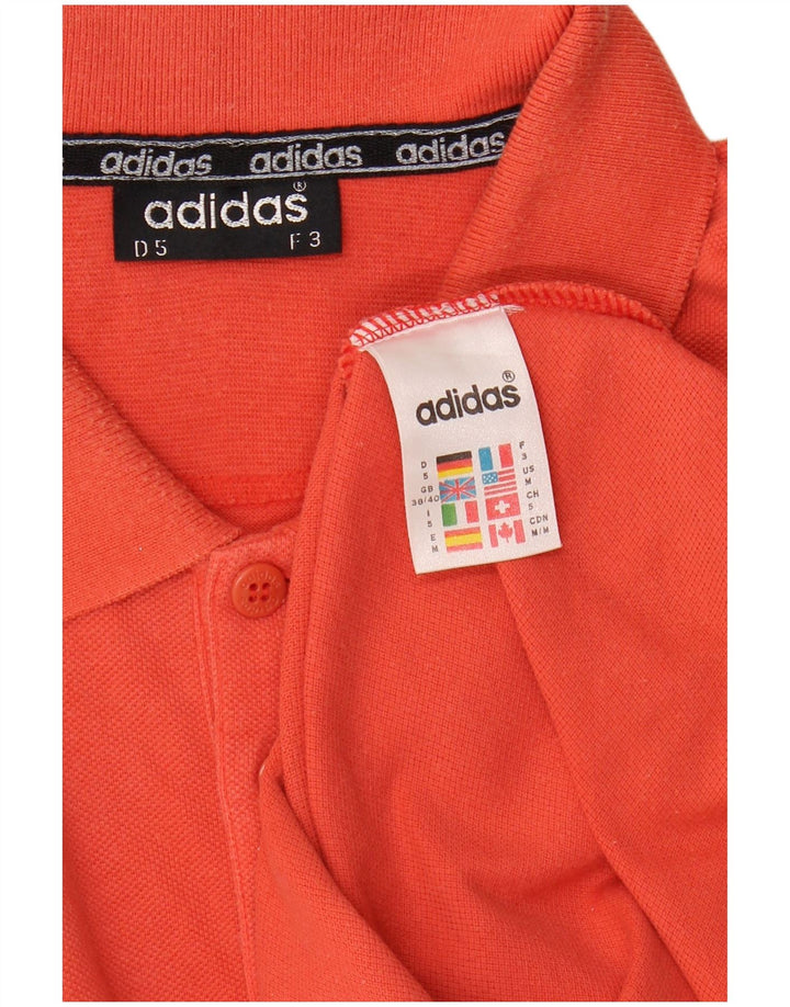 ADIDAS Mens Polo Shirt UK 38/40 Medium Orange Cotton