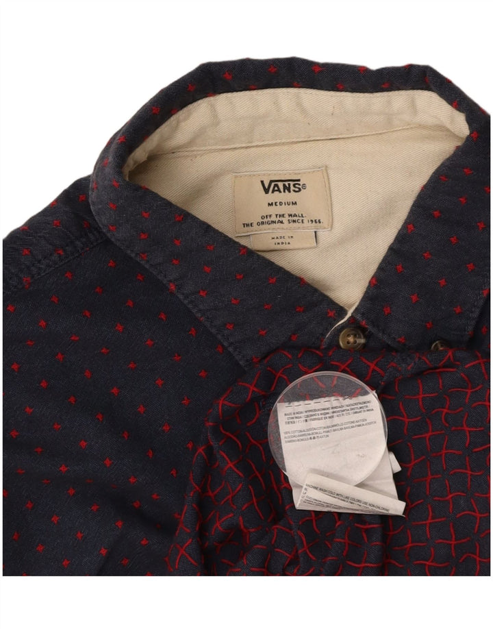 VANS Mens Shirt Medium Navy Blue Spotted Cotton