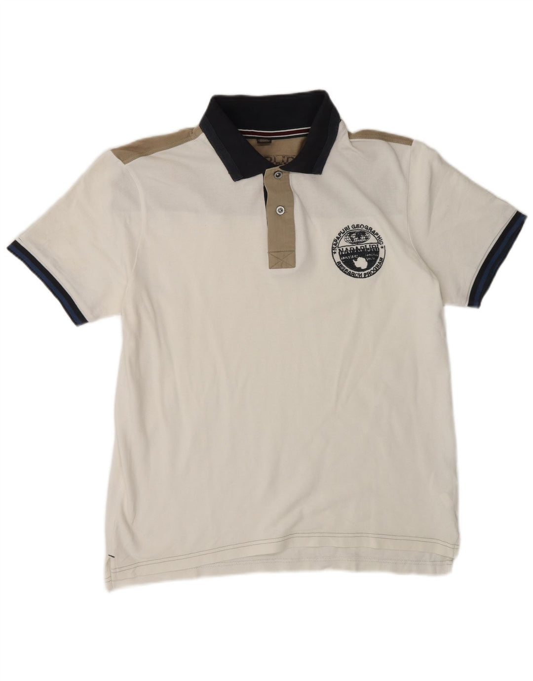 Polo grafica da uomo Napapijri in cotone color block bianco medio