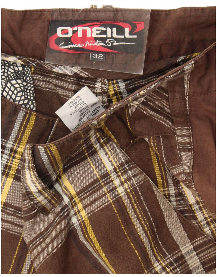 Pantaloncini chino da uomo O'Neill W32 in cotone scozzese marrone medio