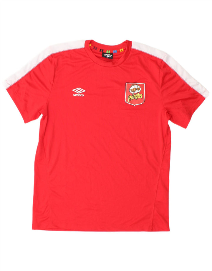 T-shirt da uomo UMBRO Top piccola rossa in poliestere color block