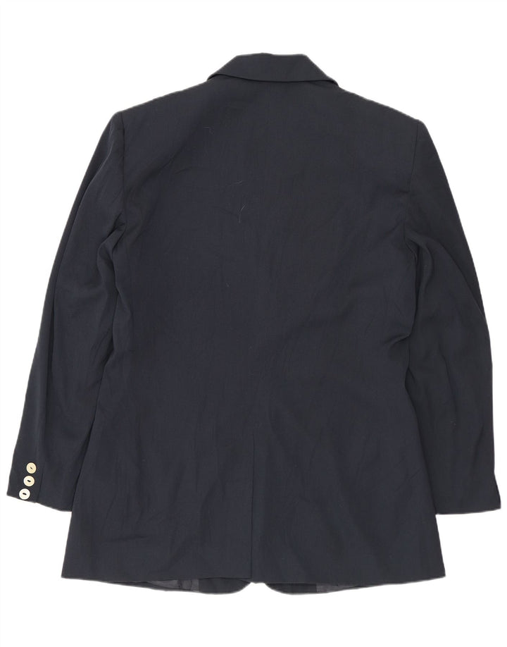 Giacca blazer a 2 bottoni da donna BENETTON IT 46 Large blu navy in poliestere