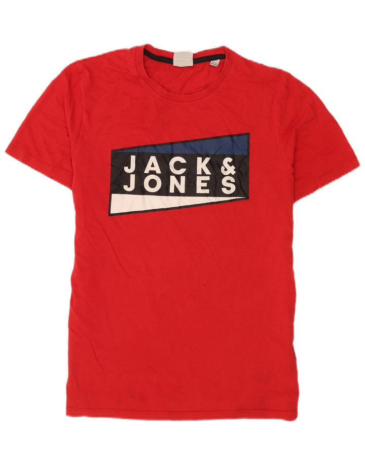 T-shirt grafica da uomo Jack & Jones Top in cotone rosso medio