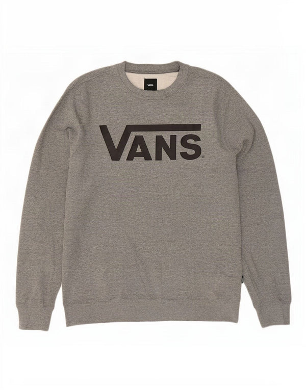 Felpa grafica da uomo di Vans, maglione grigio medio chiazzato
