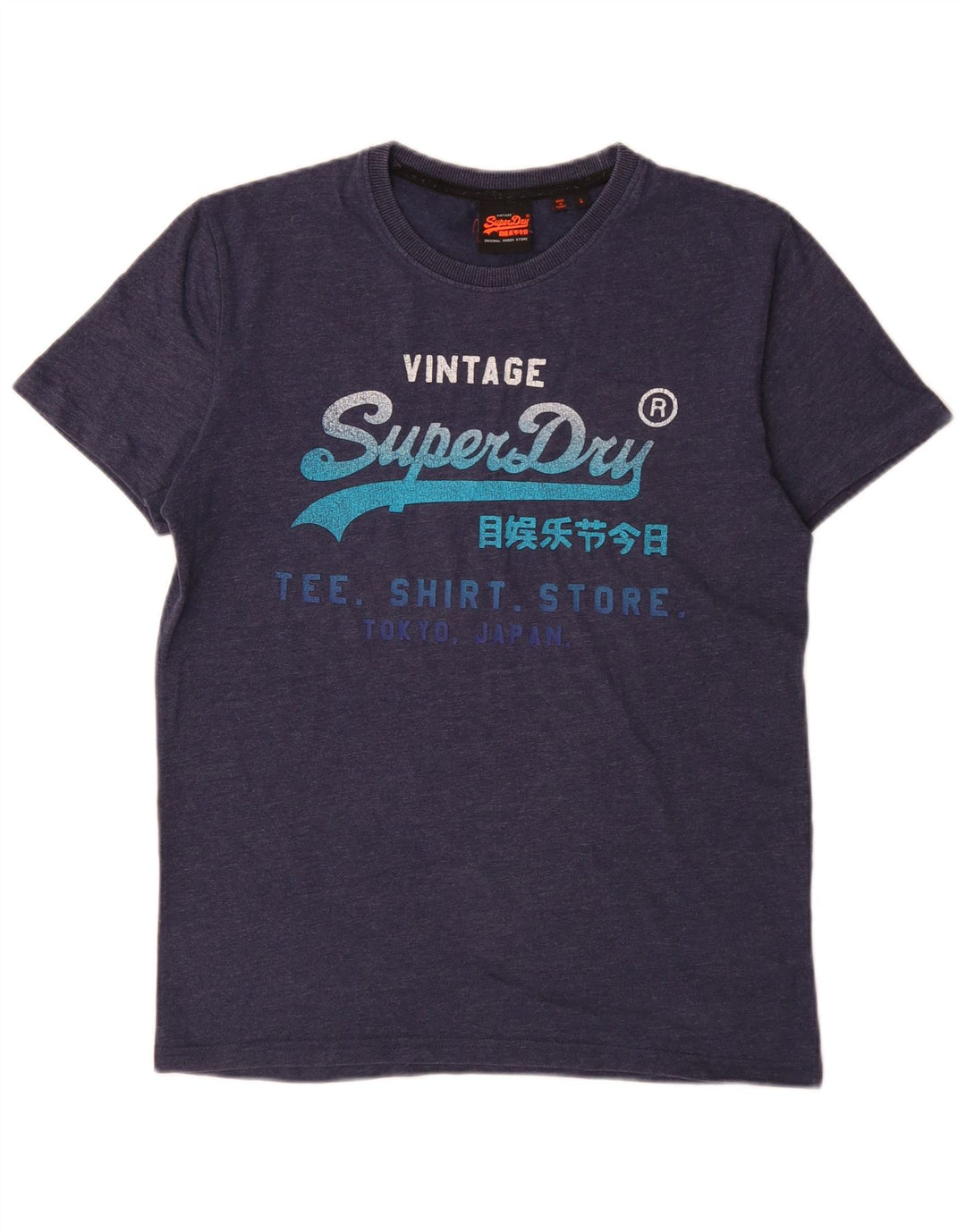 T-shirt grafica da uomo Superdry Top Large blu navy