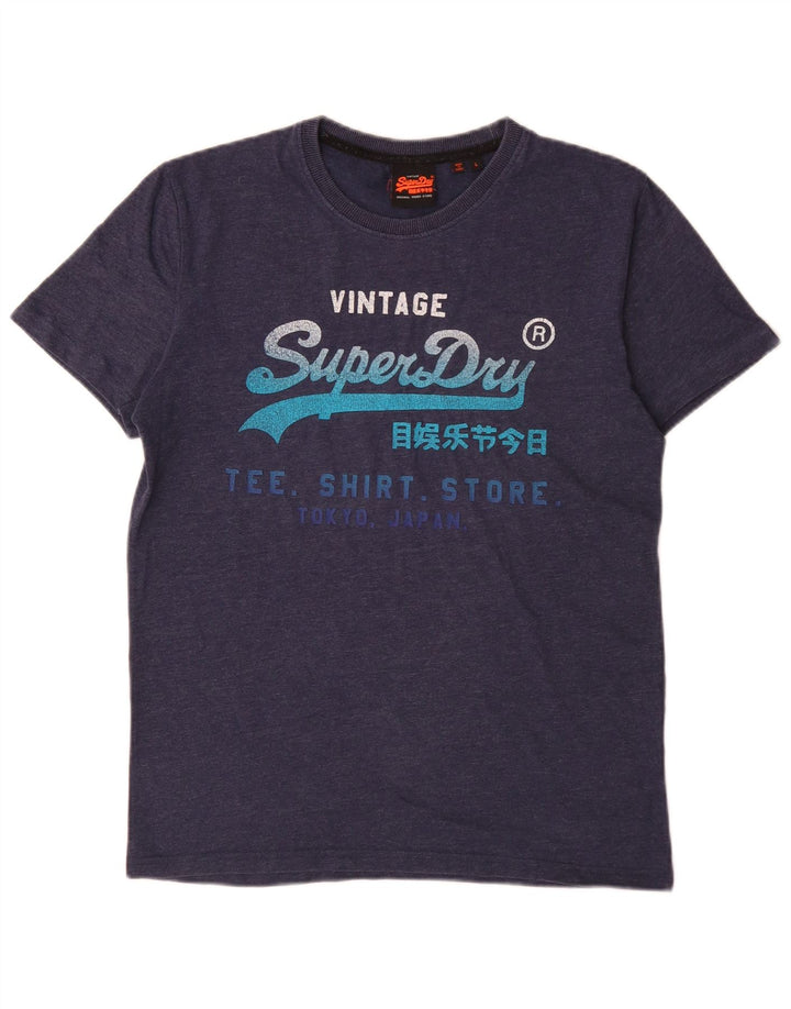 T-shirt grafica da uomo Superdry Top Large blu navy