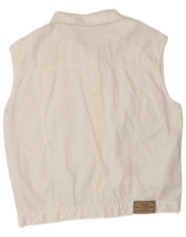 Gilet in denim da donna Reprise IT 46 grande cotone bianco