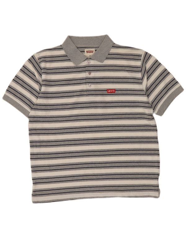Polo Levi's da uomo 2XL in cotone a righe grigie