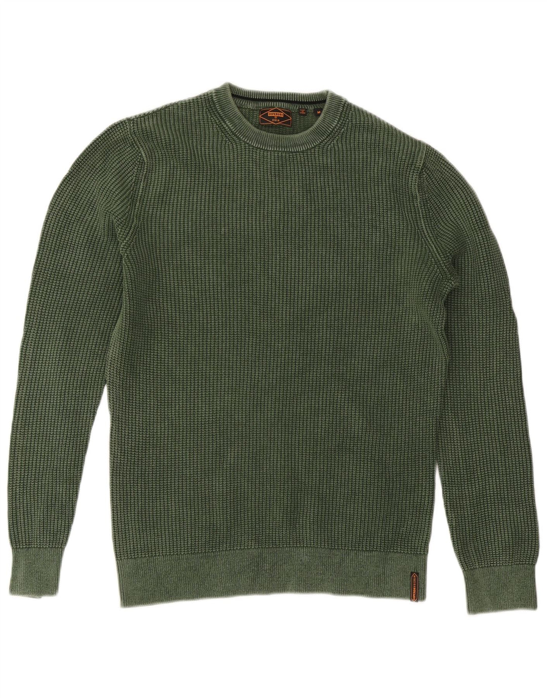Maglione maglione girocollo da uomo Superdry in cotone verde medio