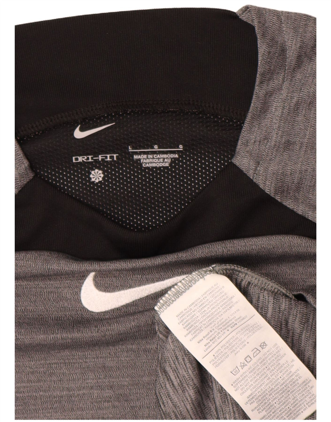 T-shirt Nike Dri Fit da uomo, grande, in poliestere color block grigio