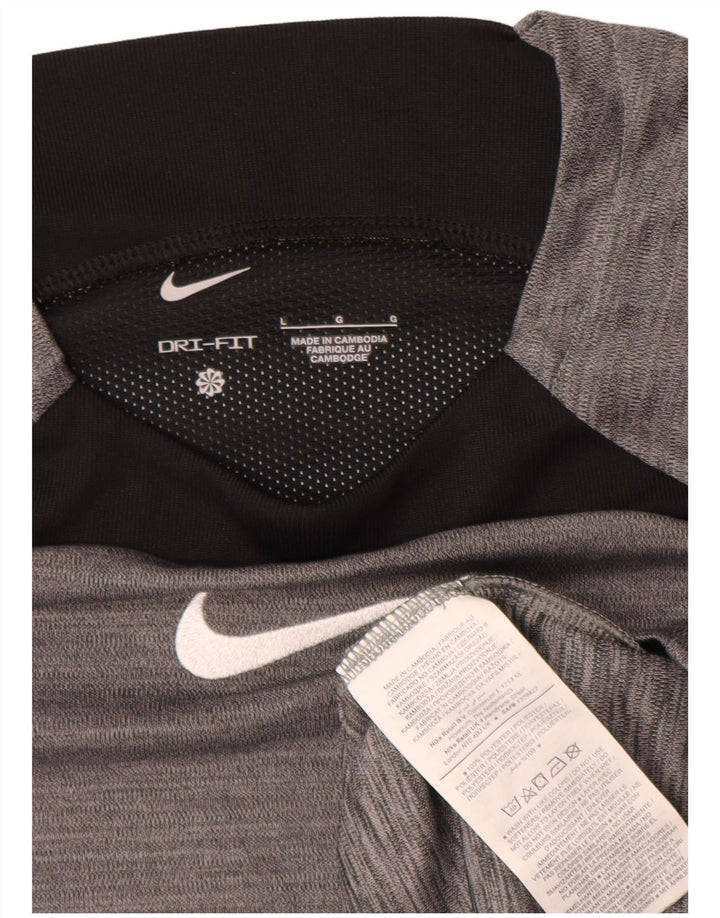 T-shirt Nike Dri Fit da uomo, grande, in poliestere color block grigio