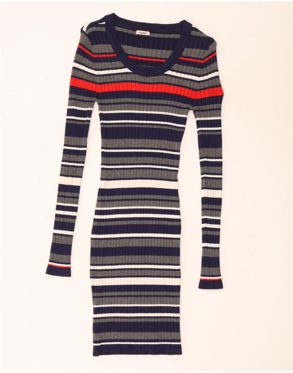 Abito maglione da donna a maniche lunghe Kangaroos UK 6 XS a righe multicolore