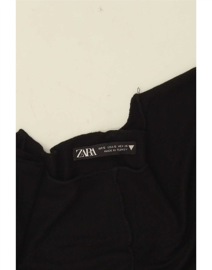 Top corto da donna Zara a maniche lunghe UK 8 piccolo nero