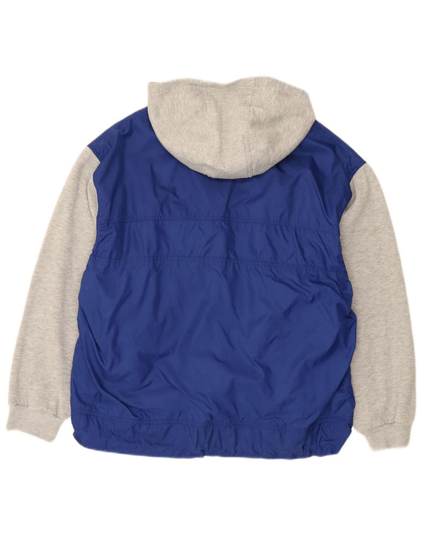 Lotto Mens Hooded Pullover Tracksuit Top Jacket Large Blue Colourblock