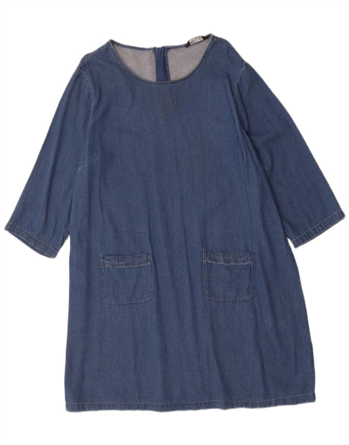 Abito in denim oversize con maniche a 3/4 da donna Marks & Spencer UK 16 grande blu