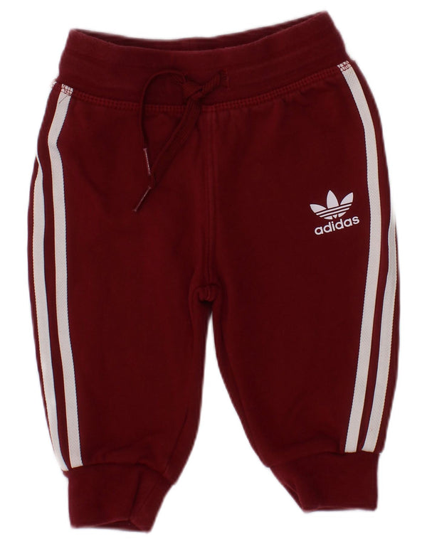 Pantaloni da tuta grafica Adidas da bambina 3-6 mesi in cotone bordeaux