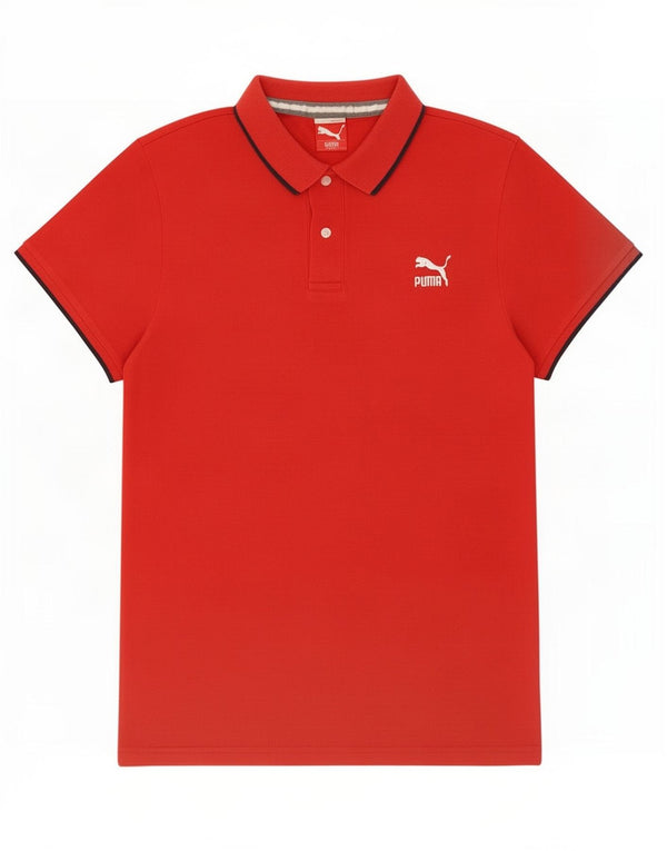 Polo Puma da uomo grande in cotone rosso