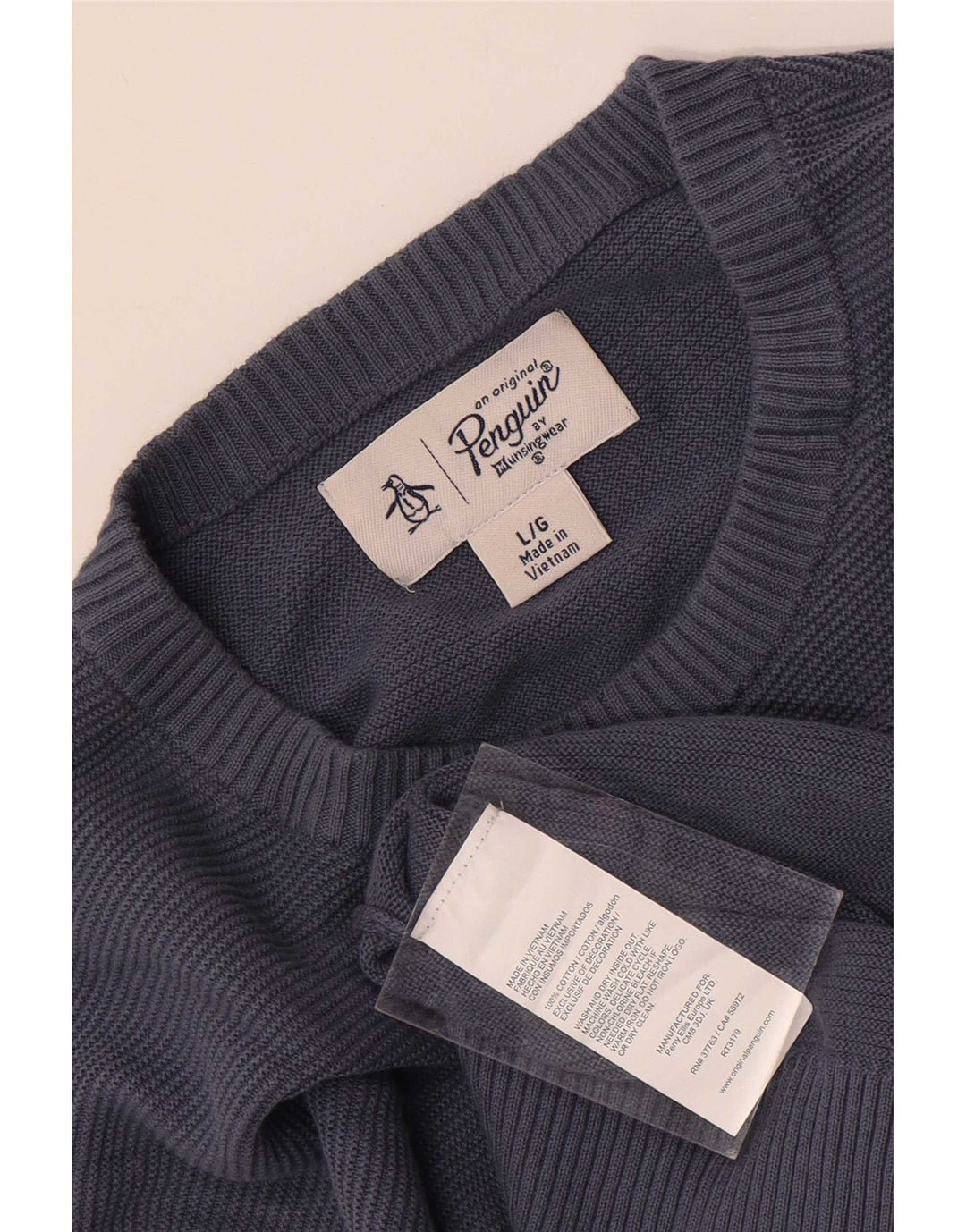 Maglione da uomo girocollo Penguin, grande cotone blu