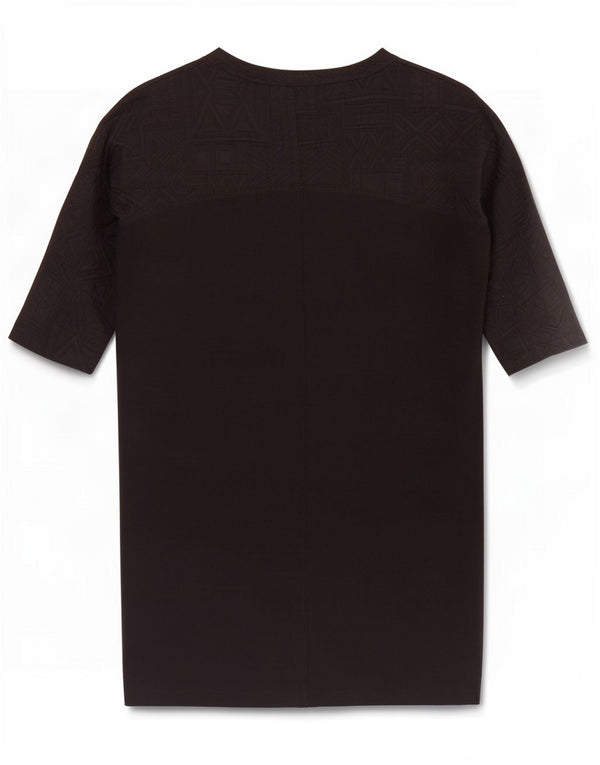 Vestito a trapezio da donna con maniche a 3/4 Zara UK 10 piccolo nero geometrico