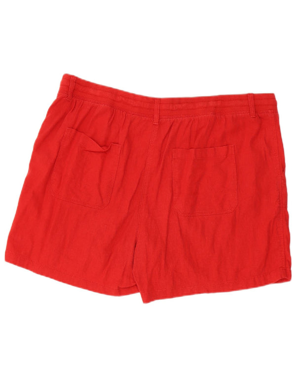 Pantaloncini casual da donna Marks & Spencer UK 16 Large W38 Lino rosso