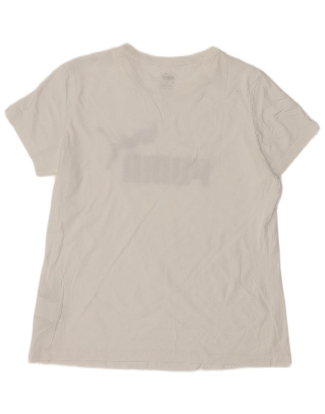 Puma T-shirt grafica da donna Top UK 12 Medium White Cotton