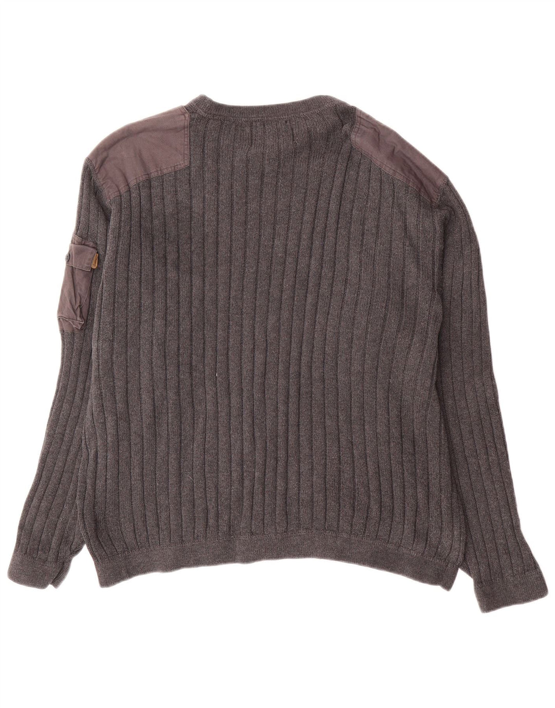 Maglione maglione girocollo da uomo Eddie Bauer grande cotone grigio a blocchi di colore