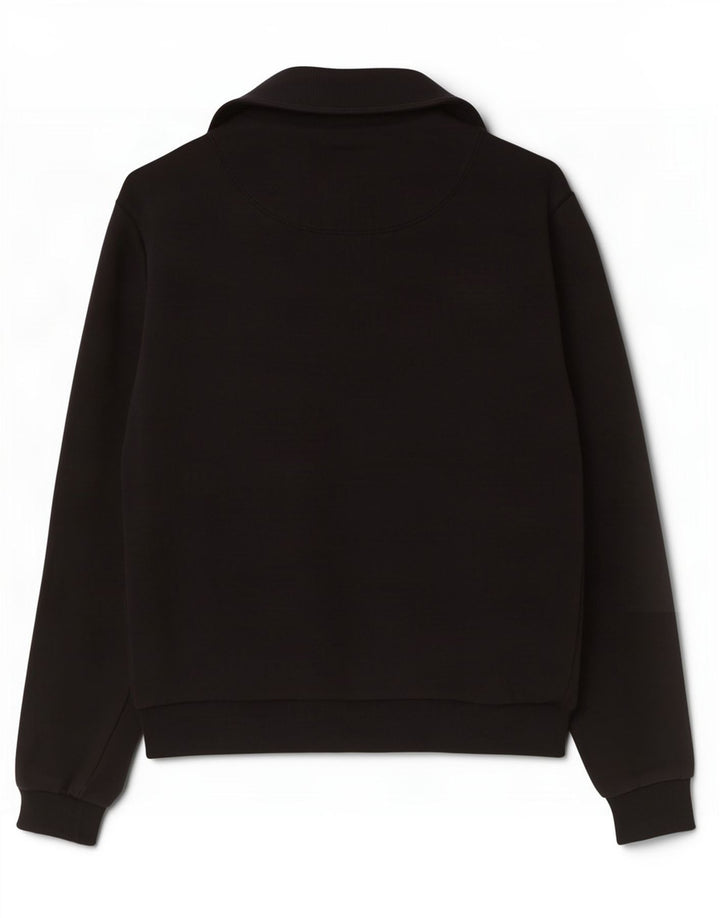 Felpa da uomo con zip e collo Hugo Boss, cotone medio nero