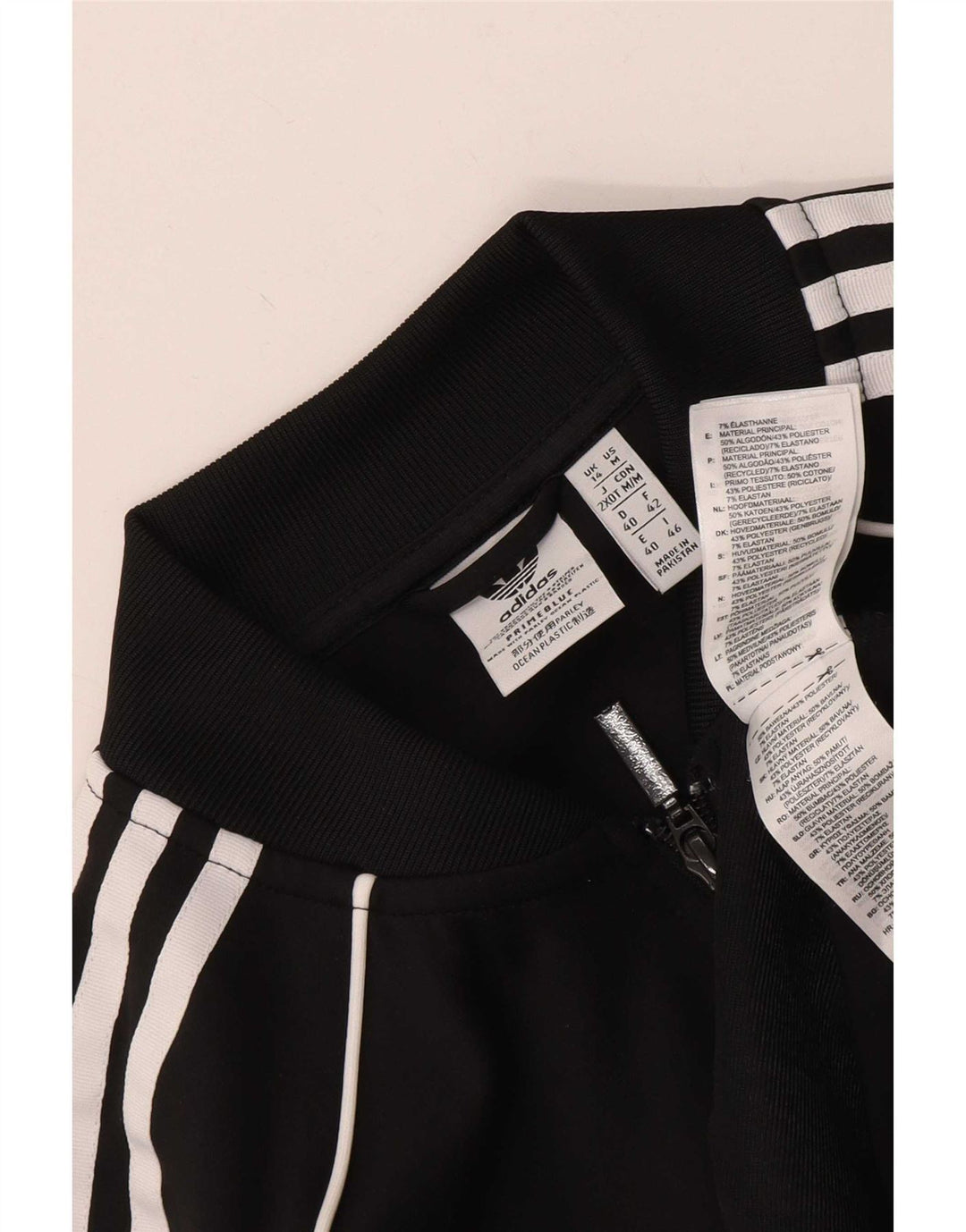 Giacca da tuta da donna Adidas UK 14 Medium Nero Poliestere