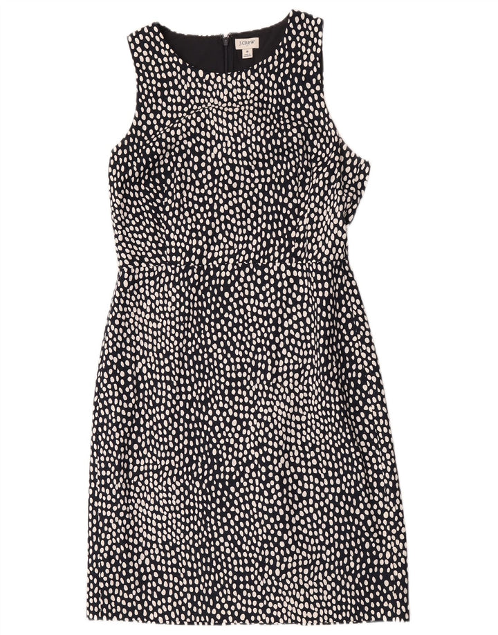 Abito tubino senza maniche da donna J. Crew US 8 cotone maculato nero medio