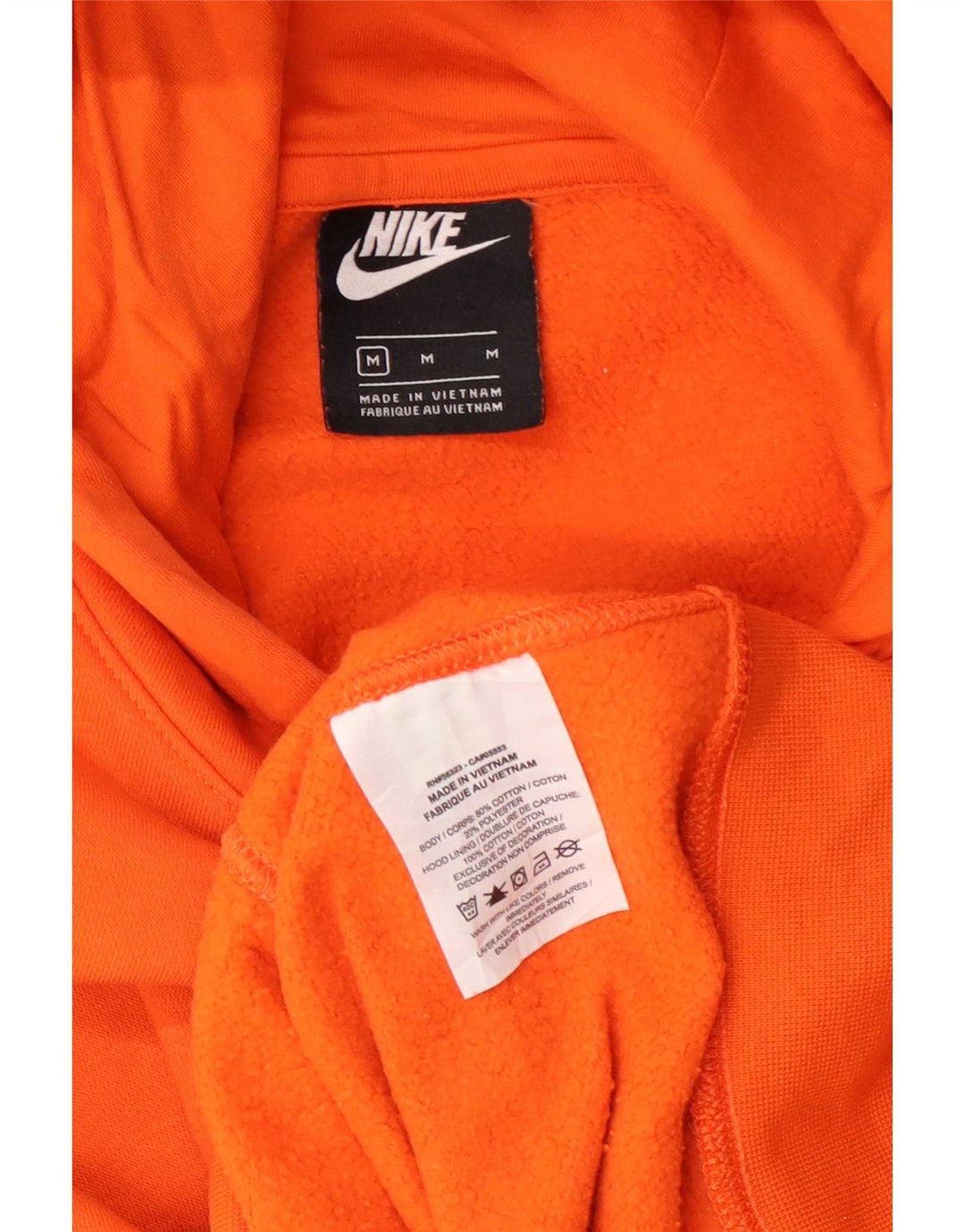 Felpa con cappuccio da uomo Nike in cotone arancione medio