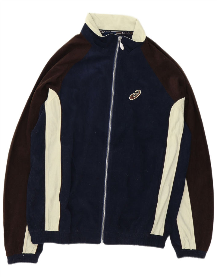 Giacca da uomo in velluto Asics, giacca grande, colore blu navy