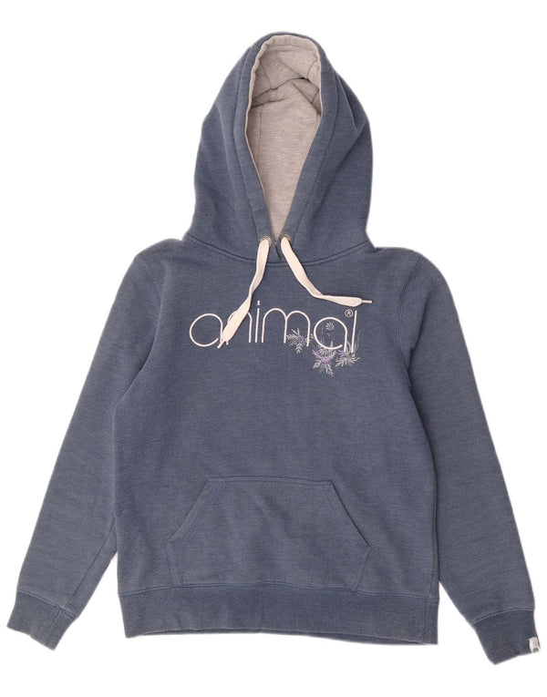 Maglione con cappuccio grafico da donna Animal UK 12 Cotone floreale blu navy medio