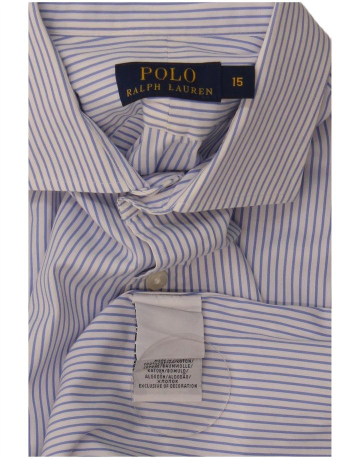 Polo Ralph Lauren Camicia da uomo Taglia 15 Cotone a righe blu medio