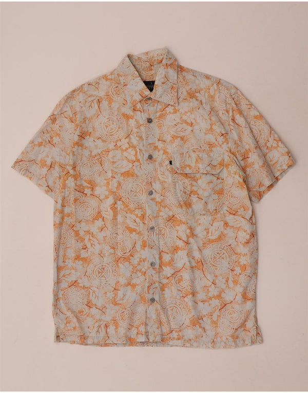 Camicia Trussardi Jeans Uomo Manica Corta Arancione Medio Floreale