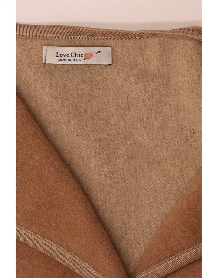 Giacca blazer oversize con grafica vintage da donna UK 18 XL in lana beige