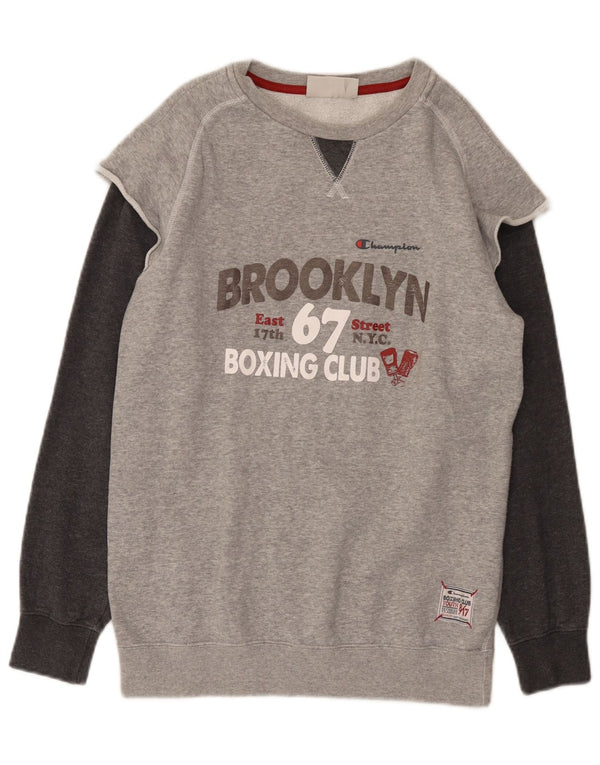 Felpa Champion Brooklyn da ragazzo, 13-14 anni, XL, grigio chiazzato