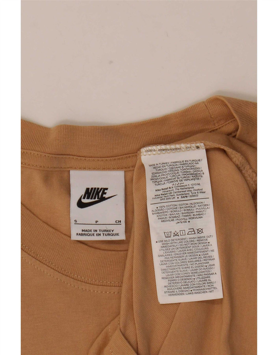 T-shirt grafica da uomo Nike Top piccola in cotone beige
