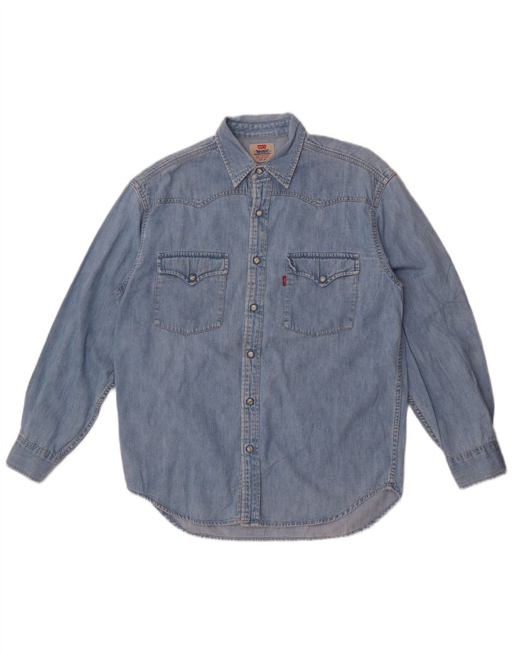 Camicia di jeans da uomo Levi's in cotone blu medio