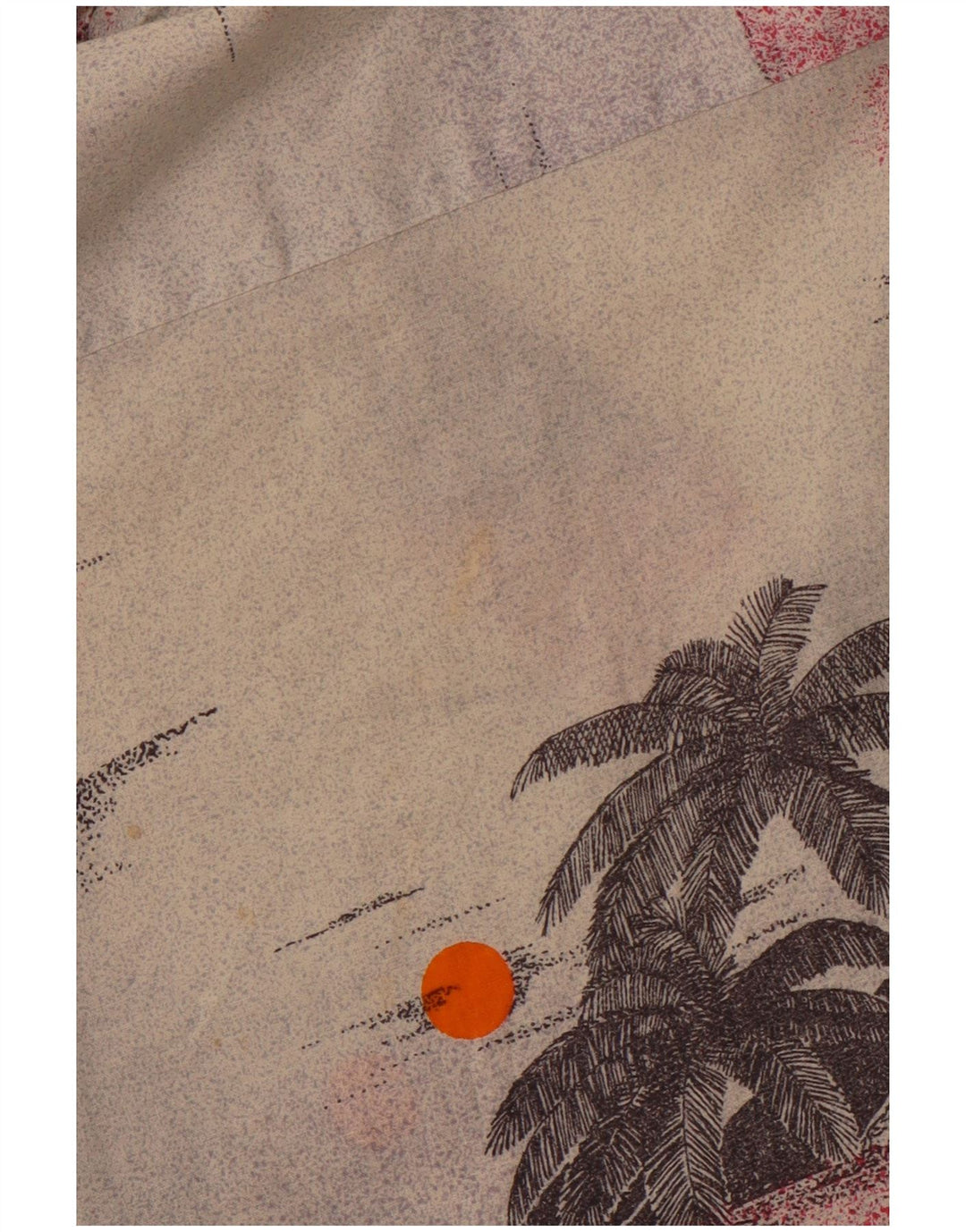 Camicia hawaiana a maniche corte da uomo VINTAGE grande cotone floreale beige