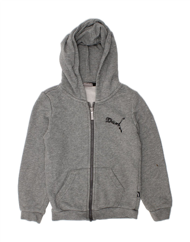 PUMA Boys Zip Hoodie Sweater 5-6 Years Grey Cotton Vintage Puma and Second-Hand Puma from Messina Hembry 