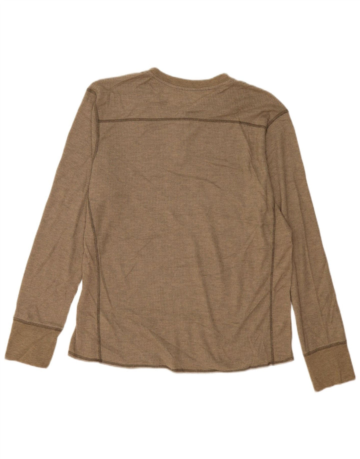 Eddie Bauer Maglia da uomo a maniche lunghe grande in poliestere beige