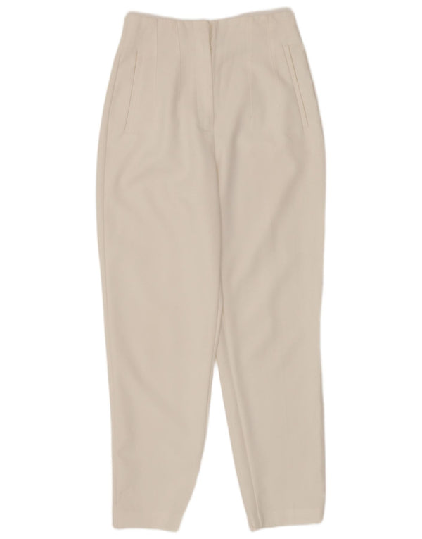 Pantaloni casual affusolati Zara da donna piccoli W26 L27 bianchi
