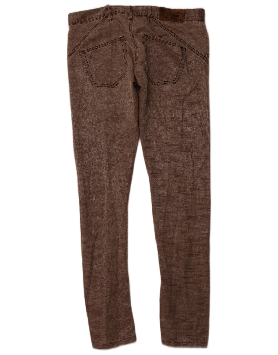 JUST CAVALLI Pantaloni Casual Slim da Donna IT 40 Small W30 L30 Marrone Cotone
