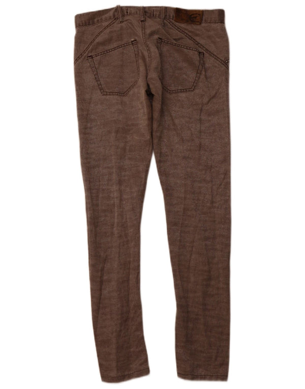 JUST CAVALLI Pantaloni Casual Slim da Donna IT 40 Small W30 L30 Marrone Cotone