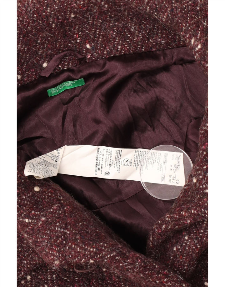 Giacca Bolero da donna Benetton IT 42 Lana screziata bordeaux medio