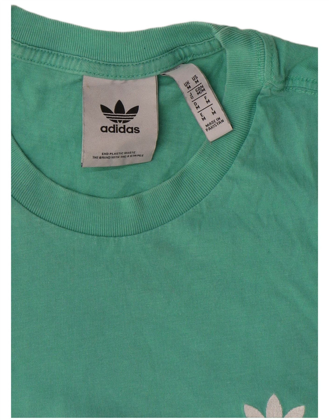 T-shirt grafica da uomo Adidas Top in cotone turchese medio