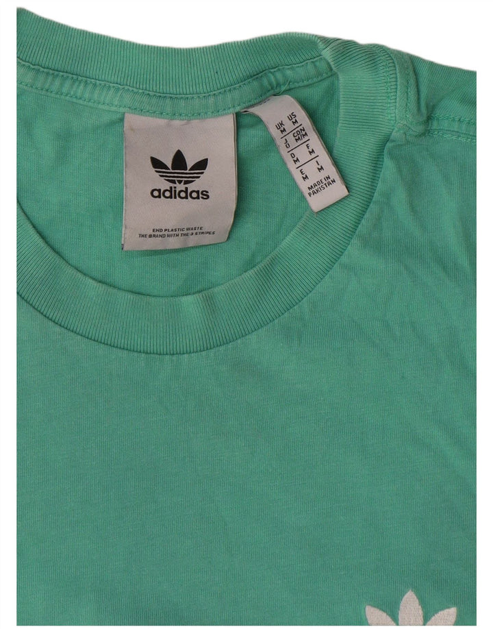 T-shirt grafica da uomo Adidas Top in cotone turchese medio
