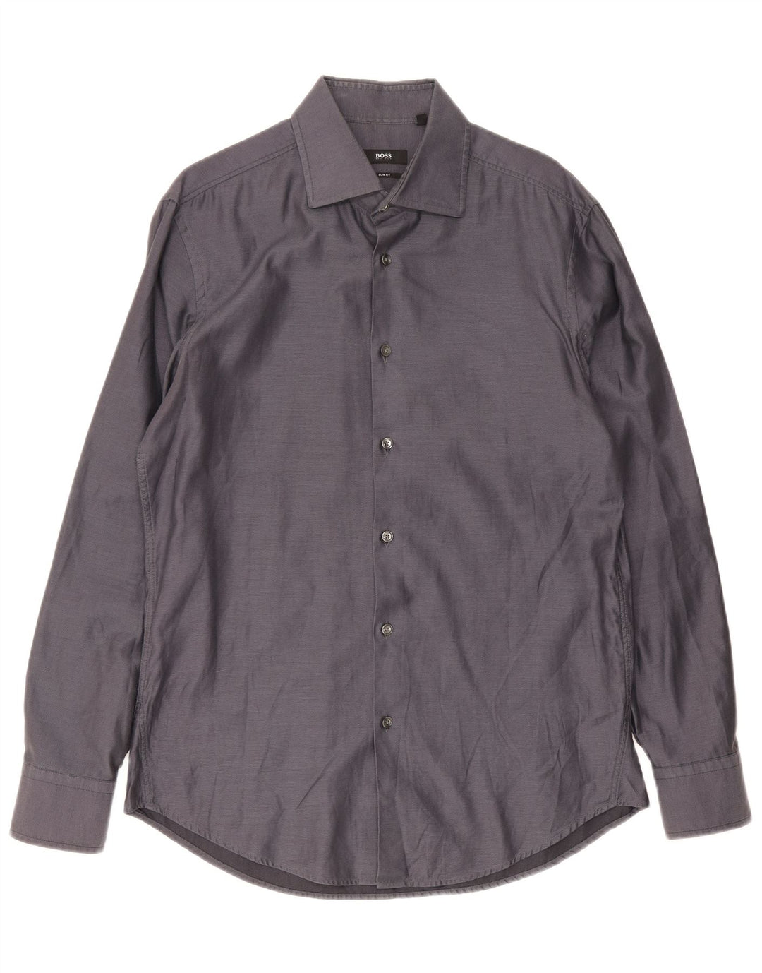 Camicia slim fit da uomo Hugo Boss taglia 41/42 grande cotone grigio