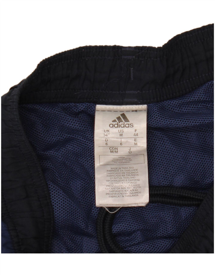 Pantaloncini sportivi grafici da uomo Adidas Large in poliestere color block blu navy